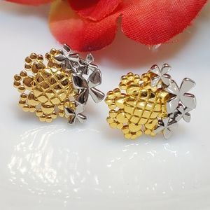 E19 NEW 925 Doggie Paws Sunflower Earrings